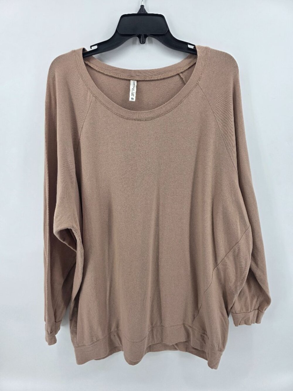 Chic Soul Mocha Tan Raglan Pullover Top Size 2X